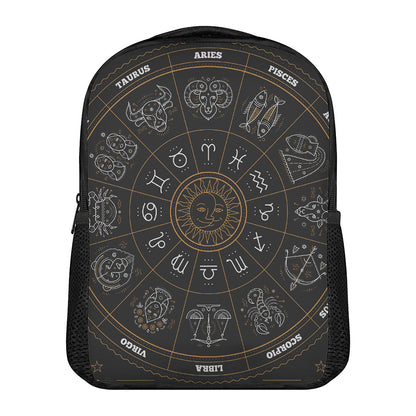 Vintage Zodiac Circle Print Casual Backpack