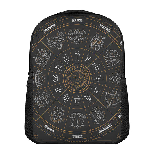 Vintage Zodiac Circle Print Casual Backpack