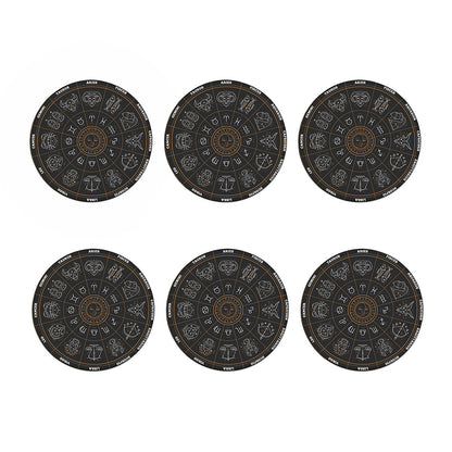 Vintage Zodiac Circle Print Coaster Set