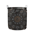 Vintage Zodiac Circle Print Collapsible Laundry Basket
