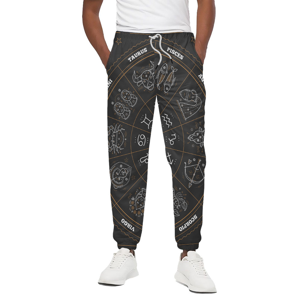 Vintage Zodiac Circle Print Cotton Pants