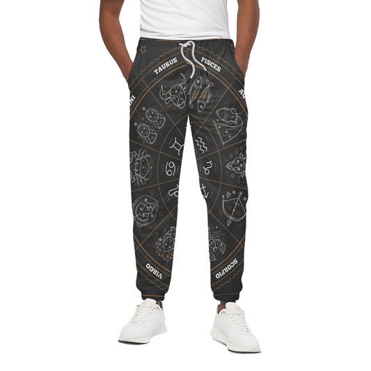Vintage Zodiac Circle Print Cotton Pants