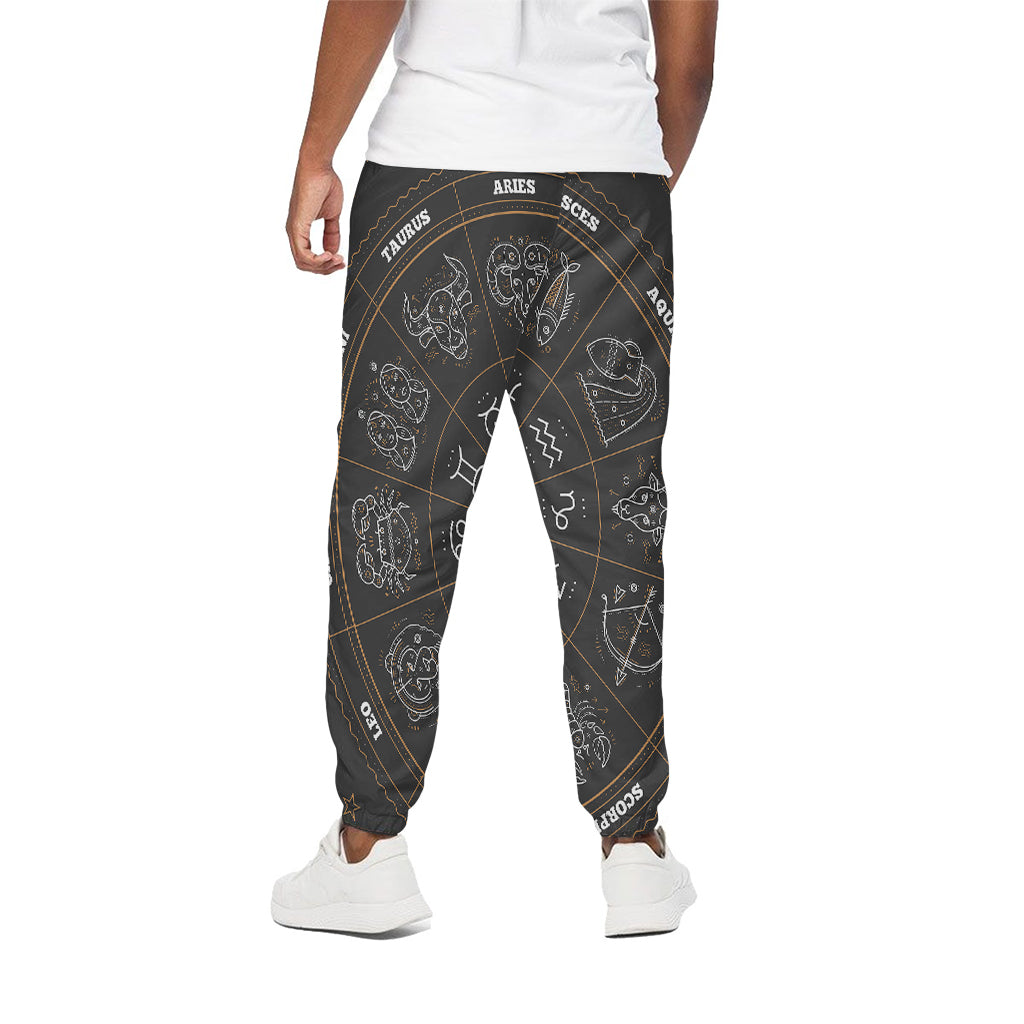 Vintage Zodiac Circle Print Cotton Pants