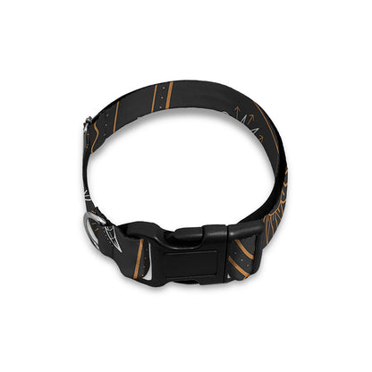 Vintage Zodiac Circle Print Dog Collar