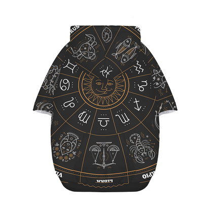 Vintage Zodiac Circle Print Dog Zip Up Hoodie