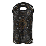 Vintage Zodiac Circle Print Double Neoprene Wine Tote