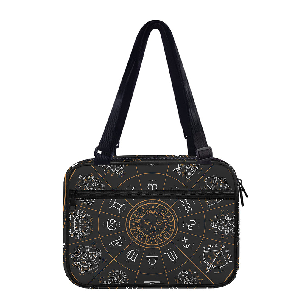 Vintage Zodiac Circle Print Double Strap Bible Bag
