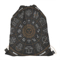 Vintage Zodiac Circle Print Drawstring Bag