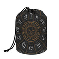 Vintage Zodiac Circle Print Drawstring Makeup Bag