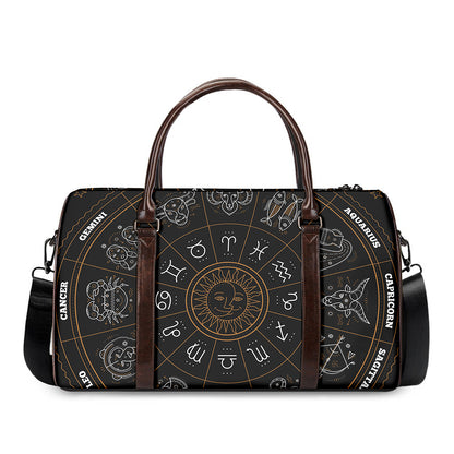 Vintage Zodiac Circle Print Duffle Bag