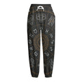 Vintage Zodiac Circle Print Fleece Lined Knit Pants