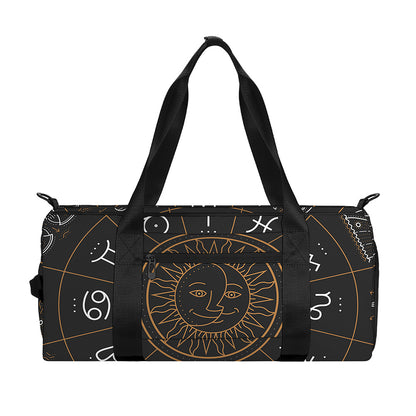 Vintage Zodiac Circle Print Gym Bag