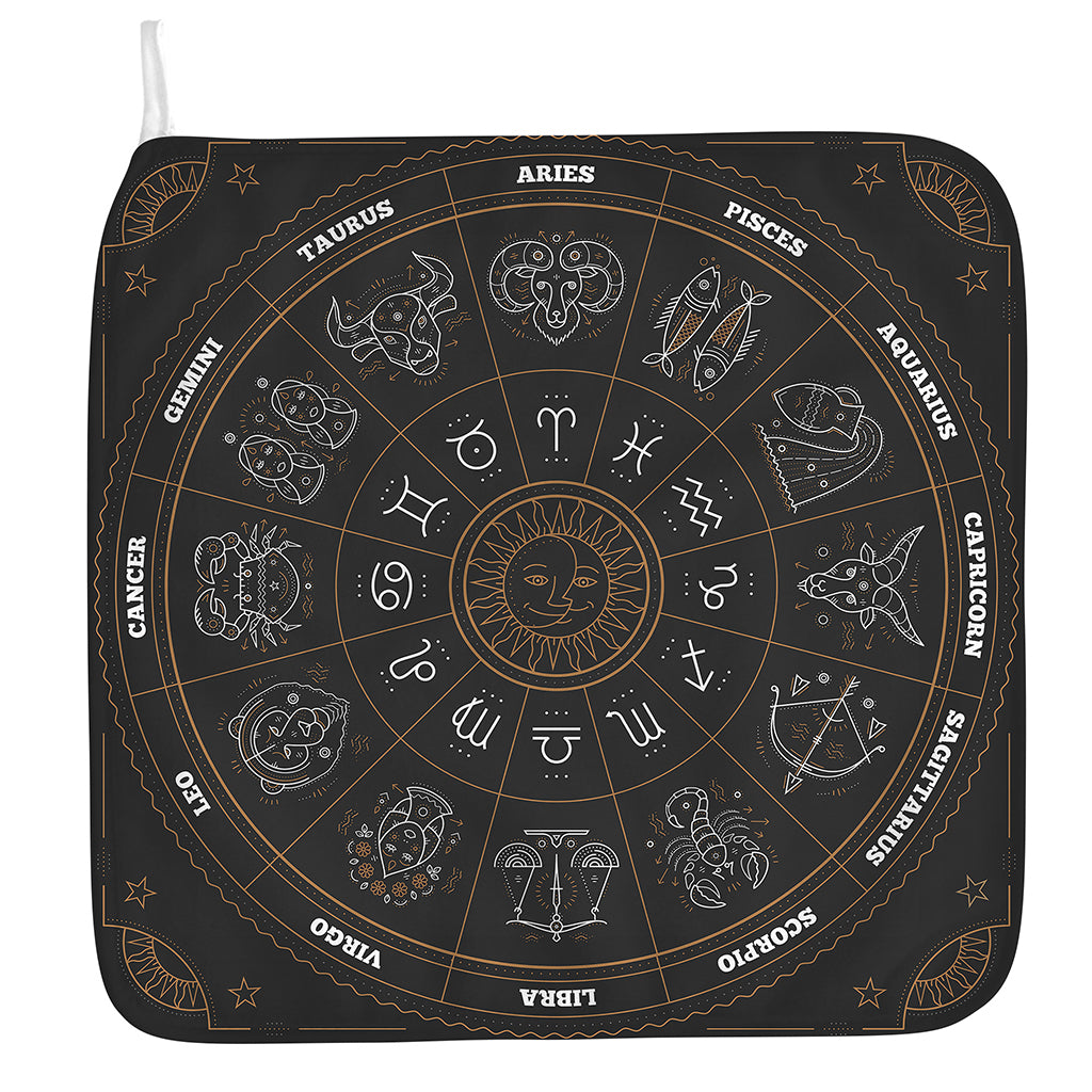 Vintage Zodiac Circle Print Hand Towel