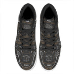 Vintage Zodiac Circle Print High Top Leather Sneakers
