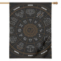 Vintage Zodiac Circle Print House Flag