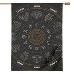 Vintage Zodiac Circle Print House Flag