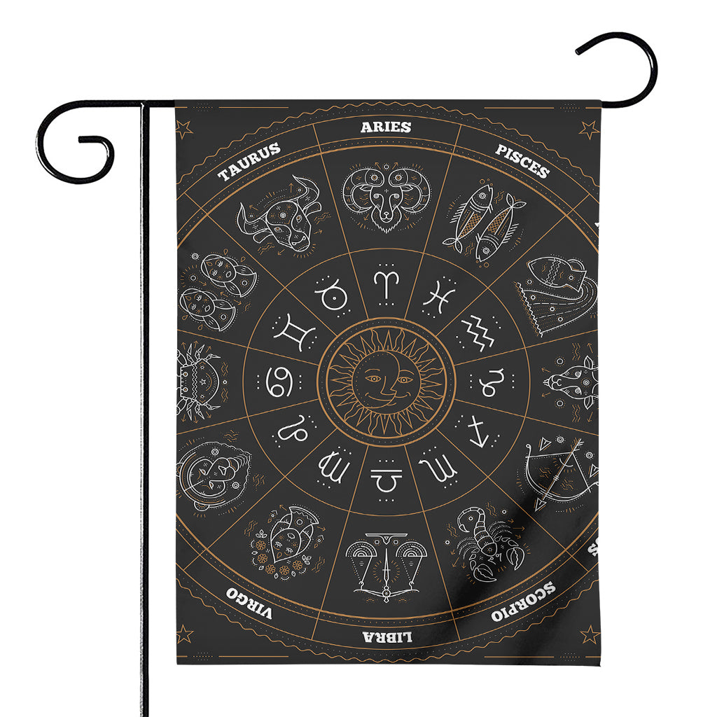 Vintage Zodiac Circle Print House Flag