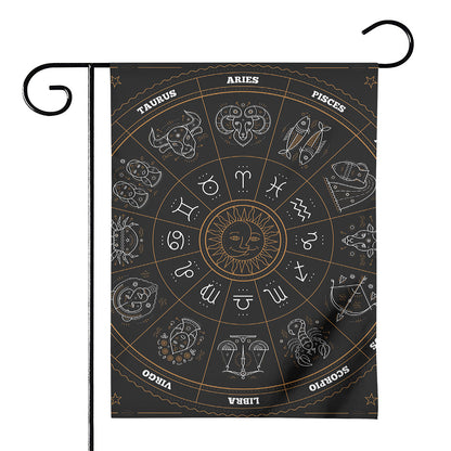 Vintage Zodiac Circle Print House Flag