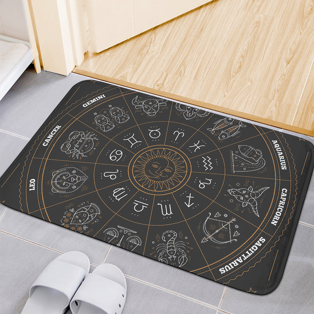 Vintage Zodiac Circle Print Indoor Door Mat