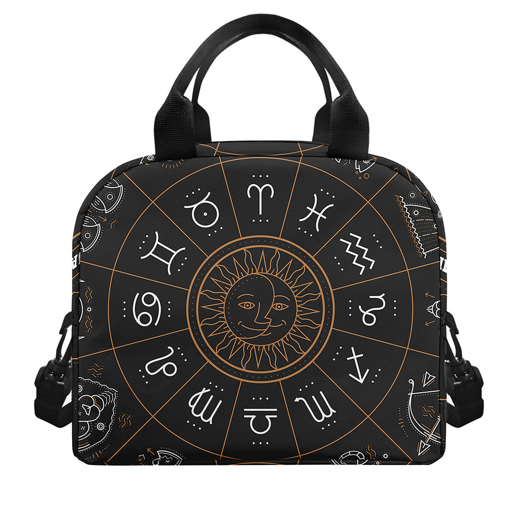 Vintage Zodiac Circle Print Insulated Lunch Bag