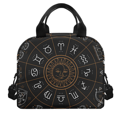 Vintage Zodiac Circle Print Insulated Lunch Bag