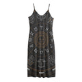 Vintage Zodiac Circle Print Jersey Midi Cami Dress