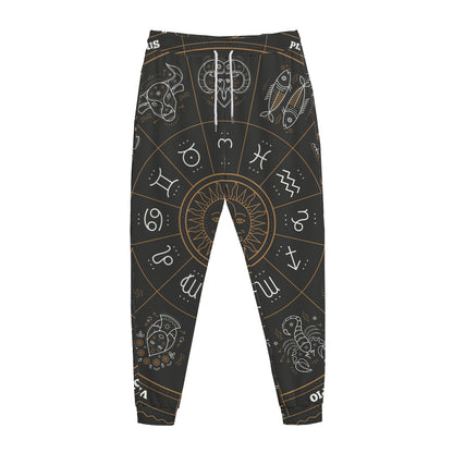 Vintage Zodiac Circle Print Jogger Pants