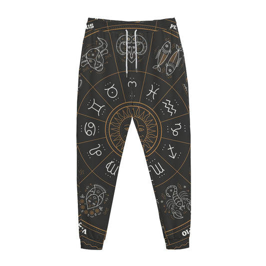 Vintage Zodiac Circle Print Jogger Pants