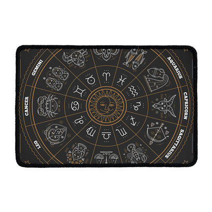 Vintage Zodiac Circle Print Kitchen Mat