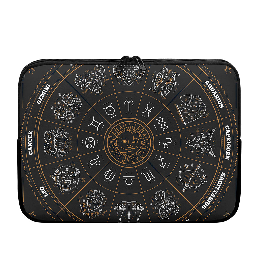 Vintage Zodiac Circle Print Laptop Sleeve