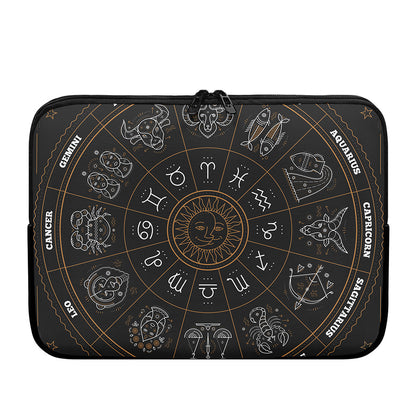 Vintage Zodiac Circle Print Laptop Sleeve