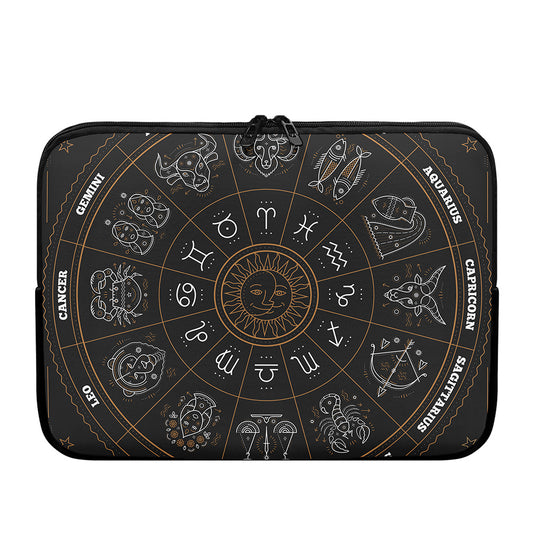 Vintage Zodiac Circle Print Laptop Sleeve