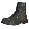 Vintage Zodiac Circle Print Lace-Up Boots