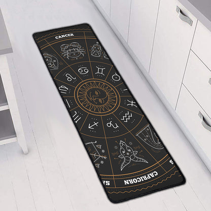 Vintage Zodiac Circle Print Long Kitchen Mat