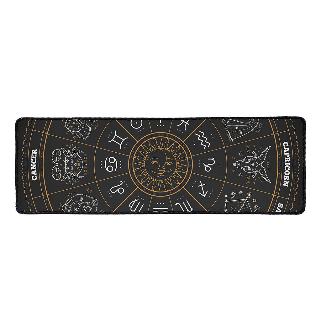 Vintage Zodiac Circle Print Long Kitchen Mat