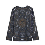 Vintage Zodiac Circle Print Long Sleeve Short Coat