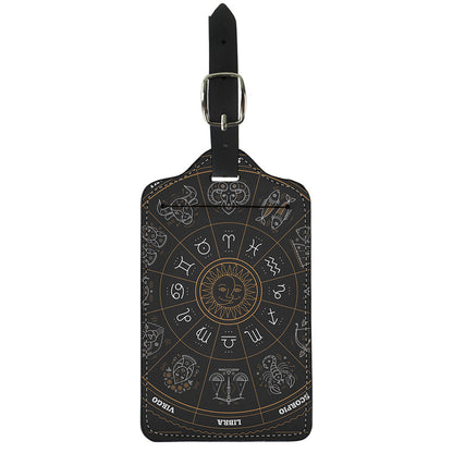 Vintage Zodiac Circle Print Luggage Tag