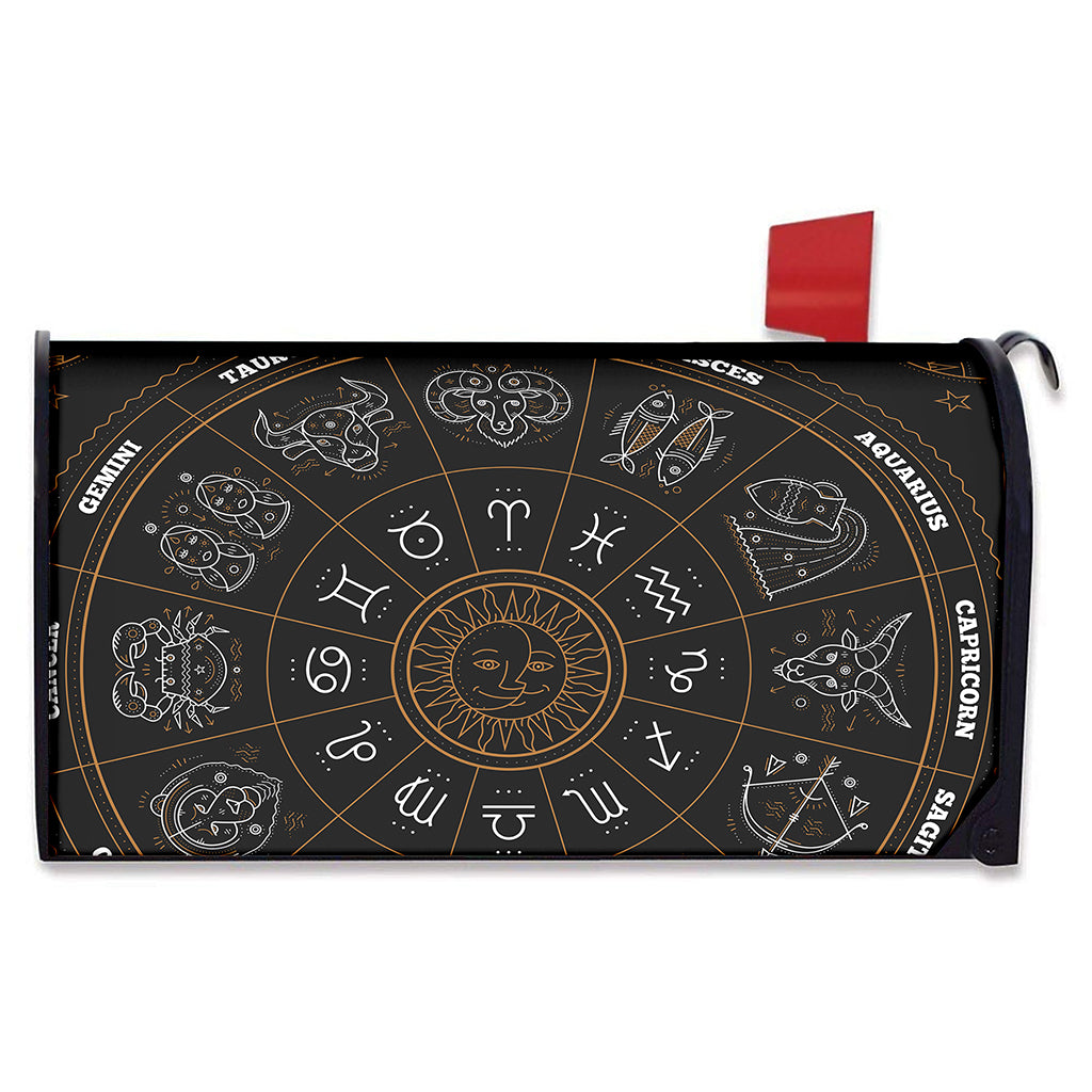 Vintage Zodiac Circle Print Mailbox Cover
