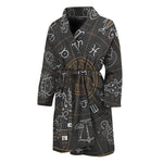 Vintage Zodiac Circle Print Men's Bathrobe