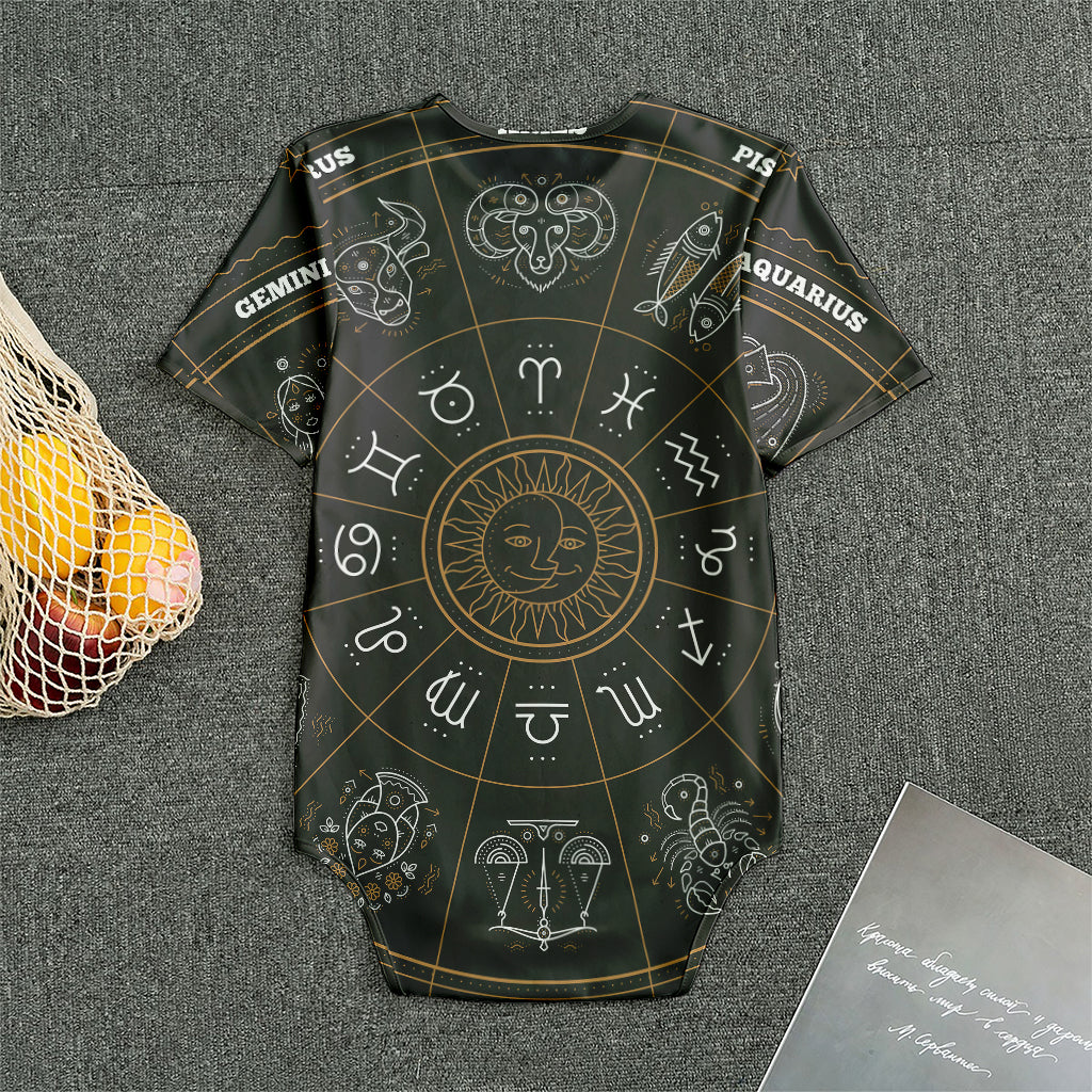 Vintage Zodiac Circle Print Men's Bodysuit