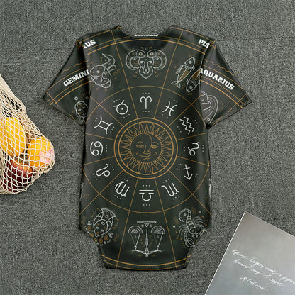 Vintage Zodiac Circle Print Men's Bodysuit
