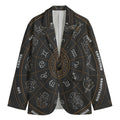 Vintage Zodiac Circle Print Men's Cotton Blazer