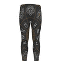Vintage Zodiac Circle Print Men's Leggings