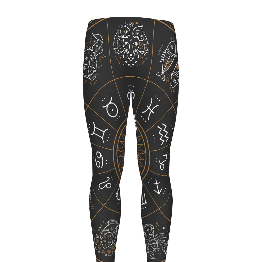 Vintage Zodiac Circle Print Men's leggings