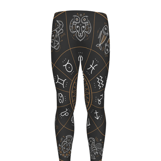 Vintage Zodiac Circle Print Men's leggings