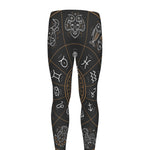 Vintage Zodiac Circle Print Men's leggings
