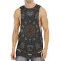 Vintage Zodiac Circle Print Men's Muscle Tank Top