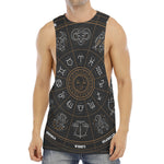 Vintage Zodiac Circle Print Men's Muscle Tank Top