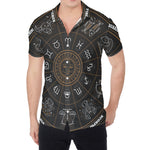 Vintage Zodiac Circle Print Men's Shirt
