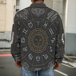 Vintage Zodiac Circle Print Men's Shirt Jacket
